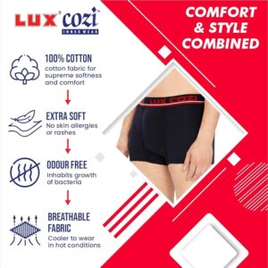 Lux Cozi Men's Cotton Trunks Solid,Breathable (Pack of 5)